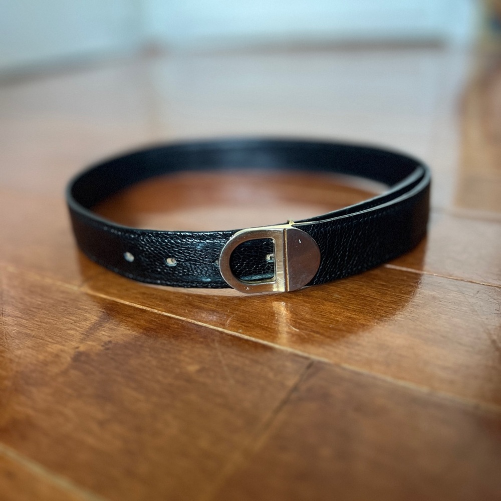 Charles Jourdan Paris Black Leather Belt